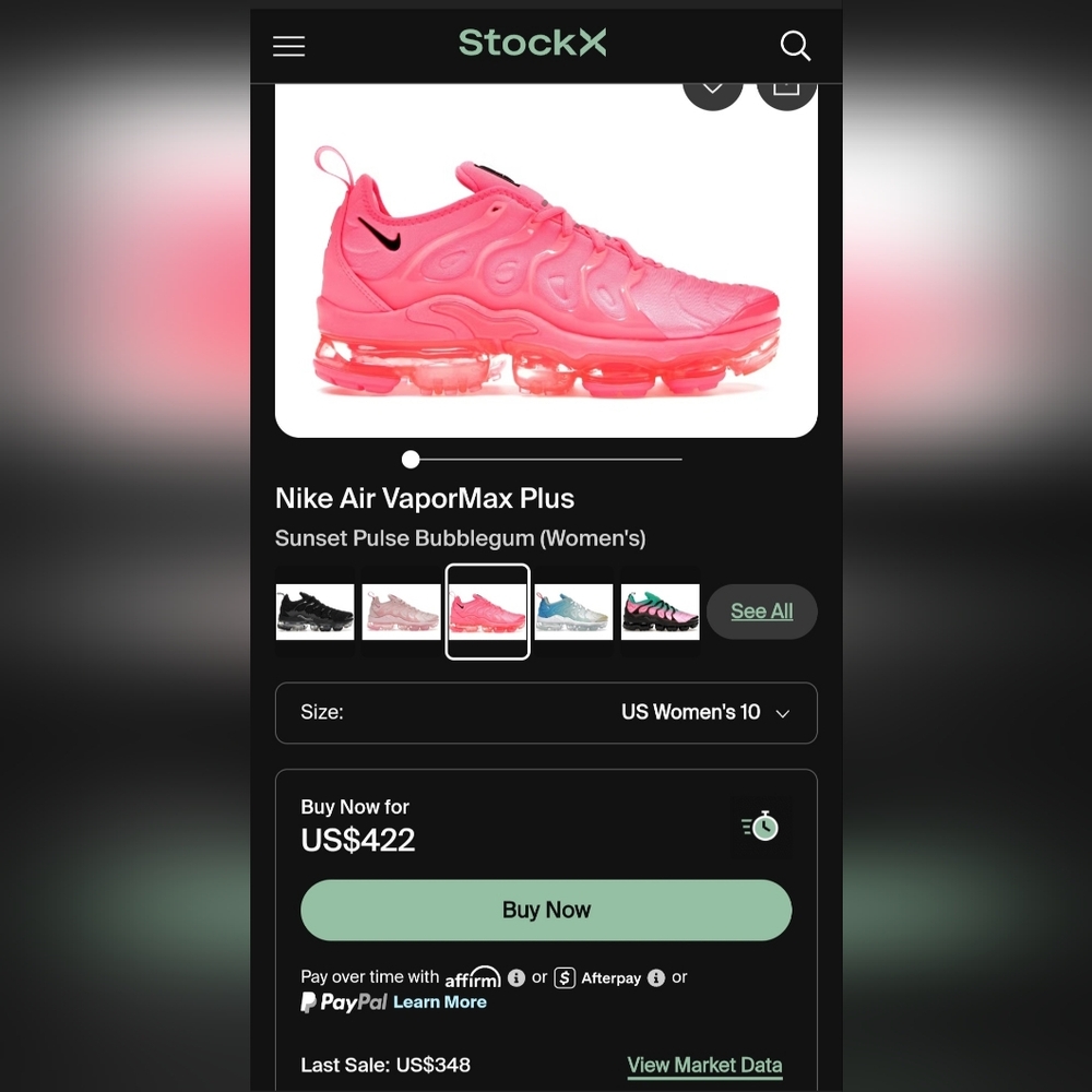 **LIKE NEW** Nike Air VaporMax Plus Sz 10 Vibrant Neon BUBBLEGUM Hot Sunset Pink - Picture 12 of 12